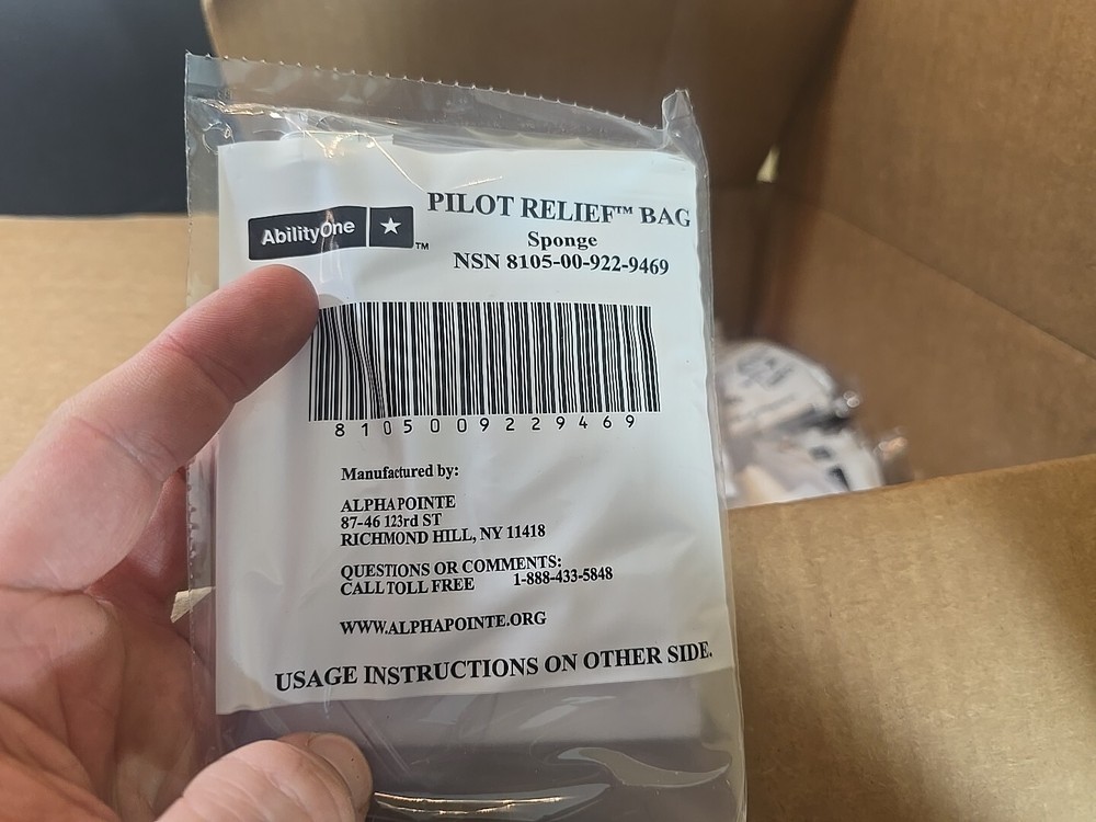 Case Of 100 Pilot Relief Bag with Sponge AbilityOne Alpha Pointe