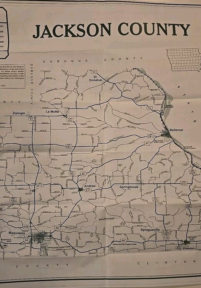Jackson County Iowa Map Folding Map