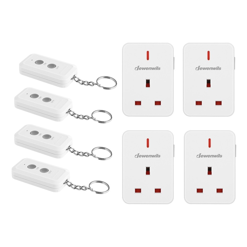 DEWENWILS Indoor Remote Control Outlet,Expandable Remote Light Switch Kit, 4pack