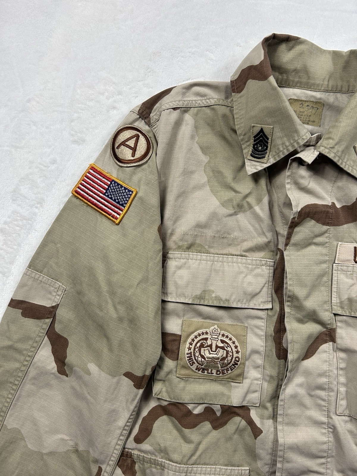 US Army Coat Desert Camouflage Pattern Combat Patches Small Short Vintage 1997