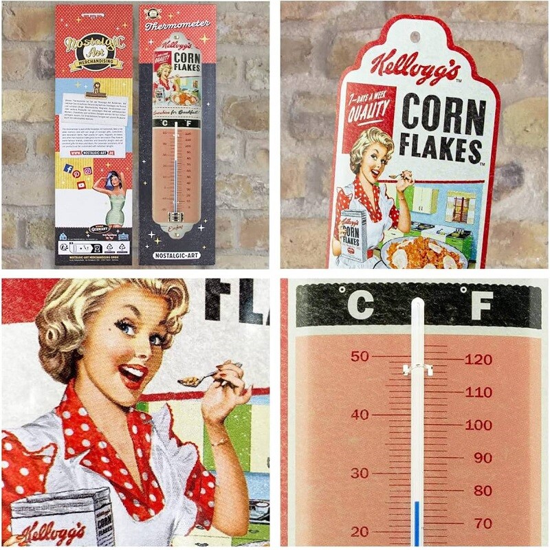 Nostalgic-Art Thermometer Kellogg's Corn Flakes Sunshine for Breakfast