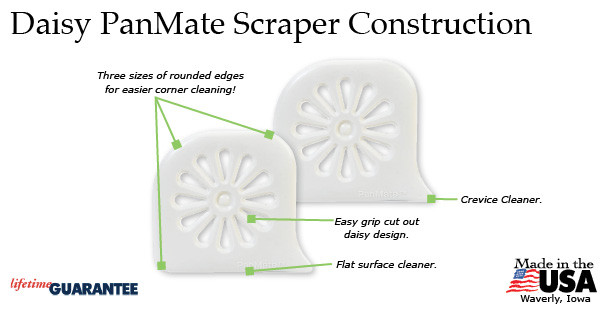 Rada B300 2 pk of Daisy Mate Pan Scrapers 3 sided Cleaning Pots/Pans with ease