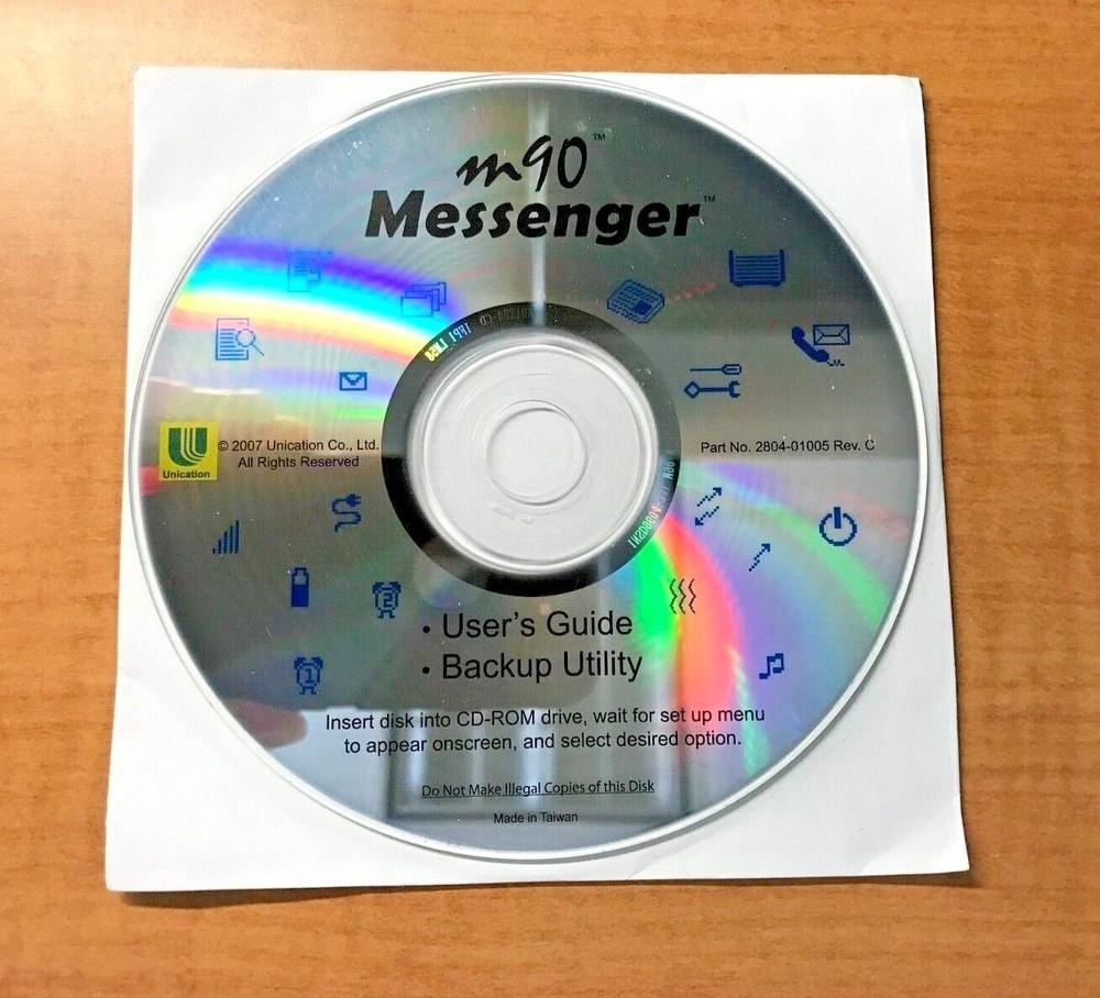 m90 Messenger User's Guide / Backup Utility CD Only - Used - READ