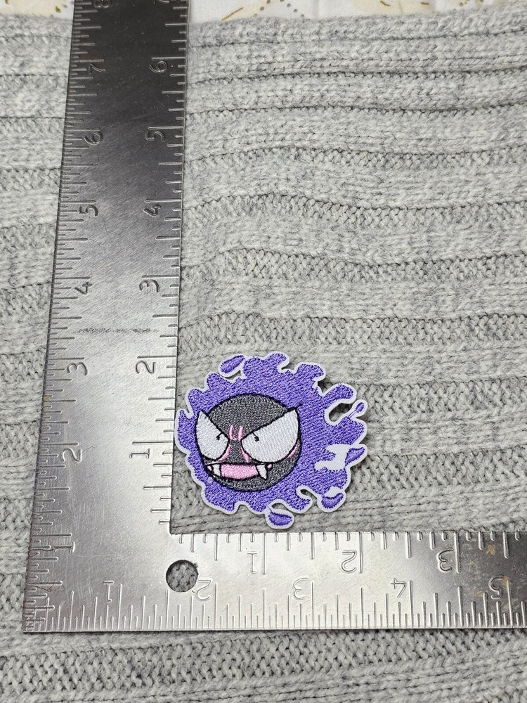Gastly Pokemon Embroidered Iron On Patch