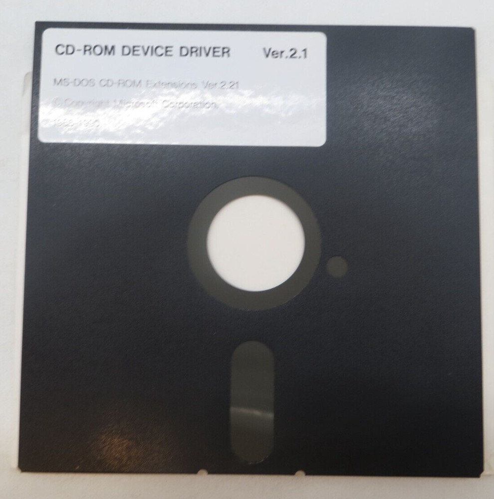 CD-ROM DEVICE DRIVER Ver. 2.1 5.25" Floppy Disk MS-DOS 1992 Microsoft Disc