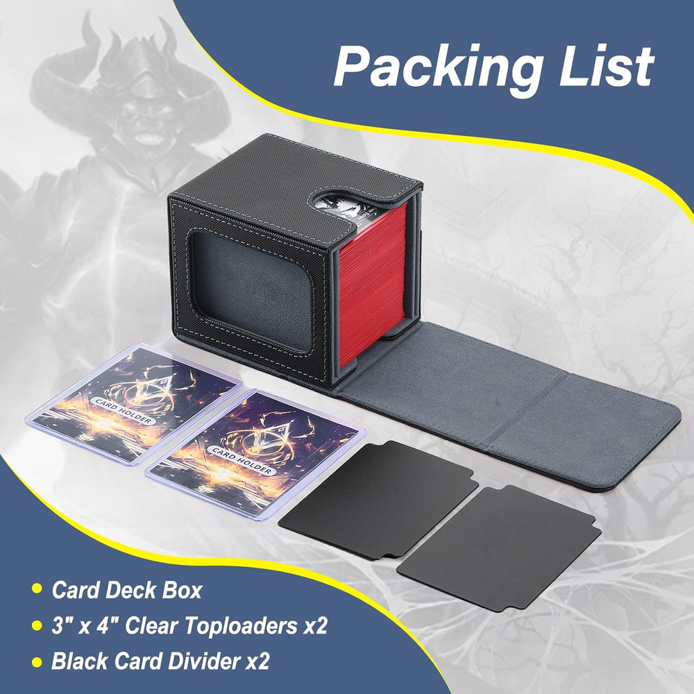MTG Deck Box, Double Display Window MTG, Commander Deck Box Fits 120+ Single Sle