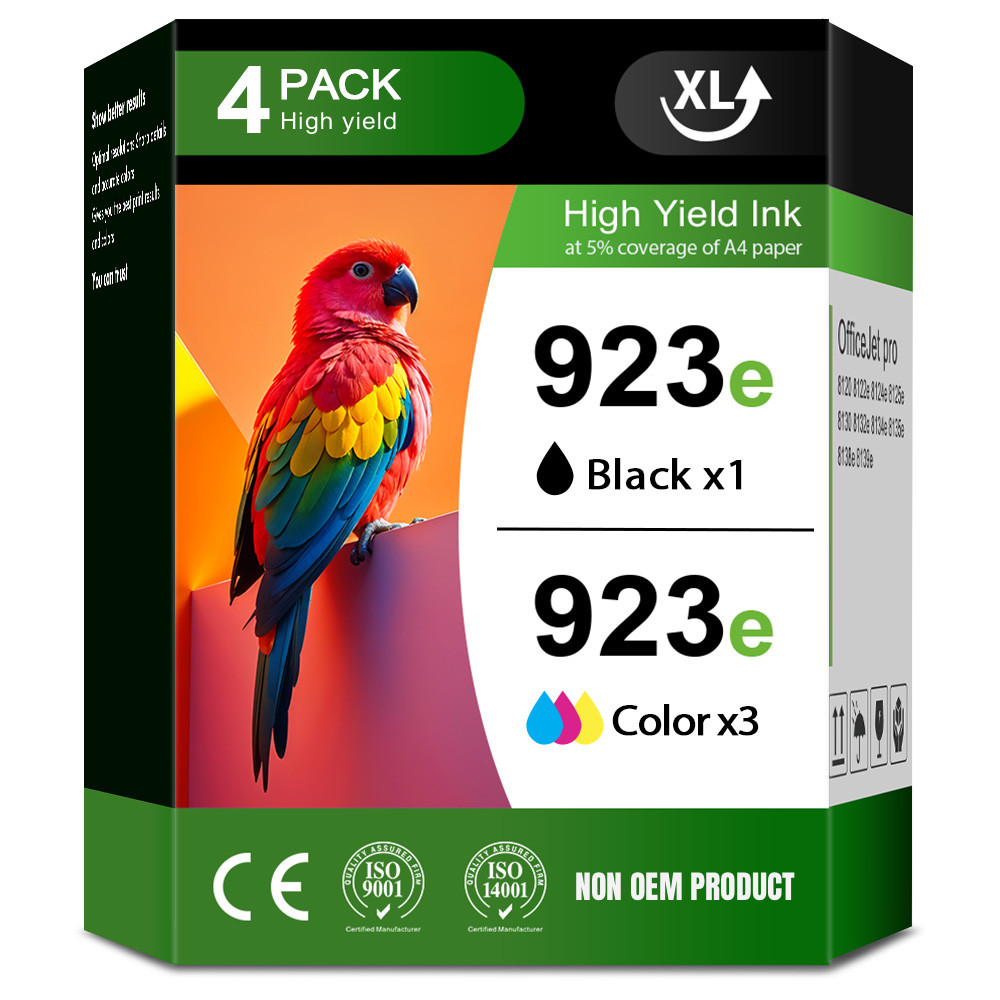 923XL 923e Ink Cartridges Combo 4-Pack for OfficeJet Pro 8120 8130 with Chip
