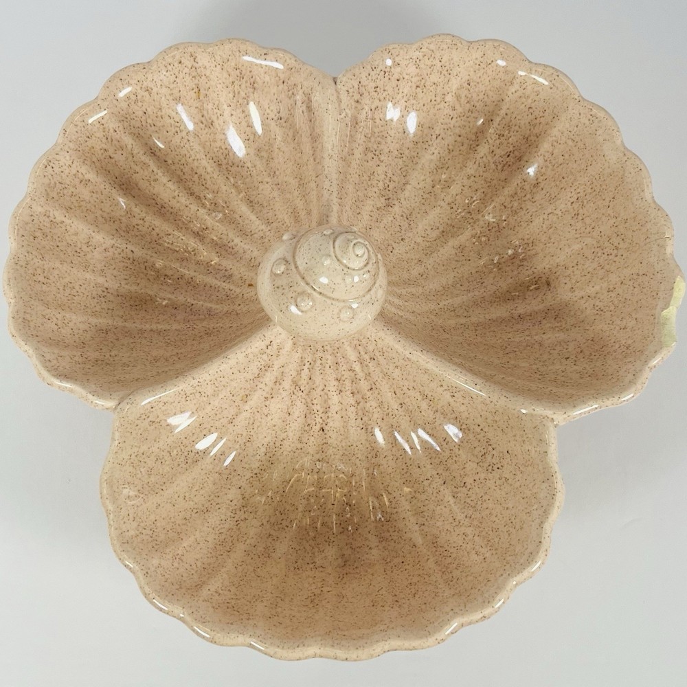 Vintage Pink Divided 3 Part Shell Dip Tray