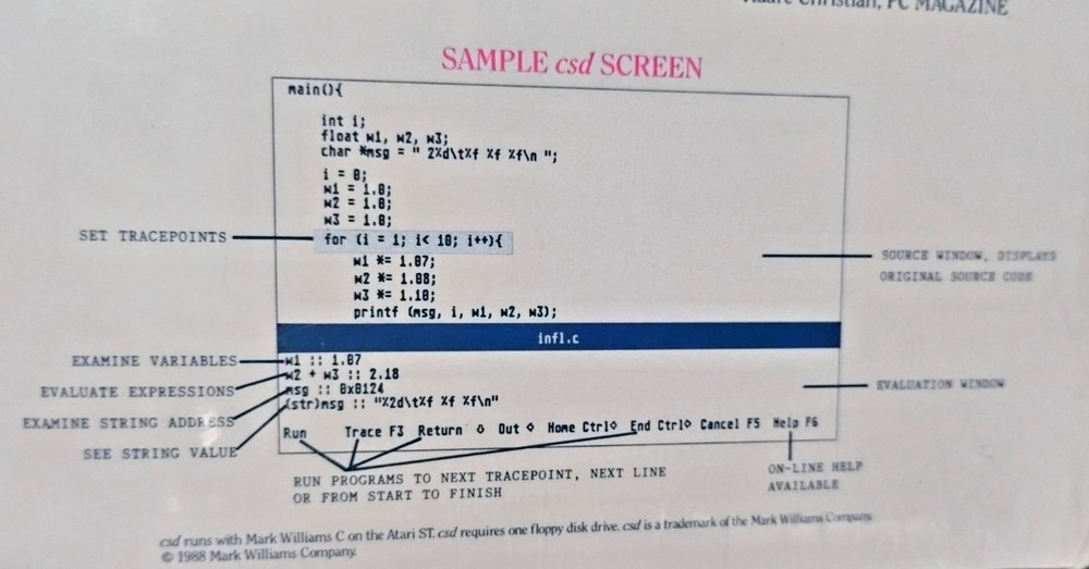 C Source Debugger (csd) - Atari ST ; NEW Old stock/ Complete in Box