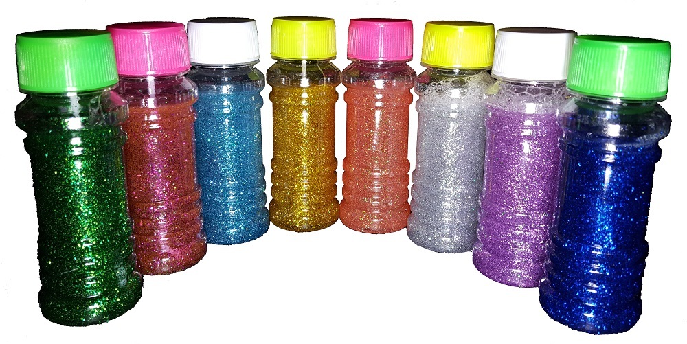 BubbleJazz DIY Glitter Blow Bubbles 4-pack Kit