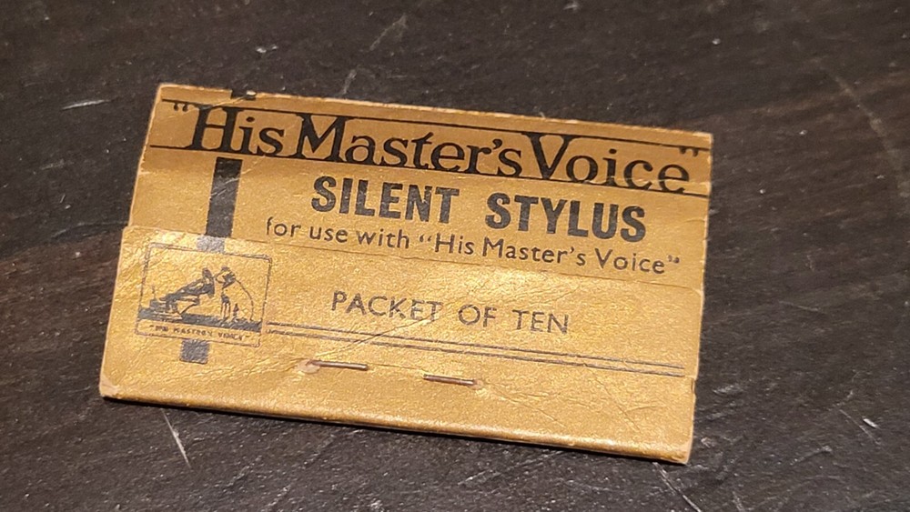 Gramophone phonograph needle Packet Hmv Silent Stylus Empty