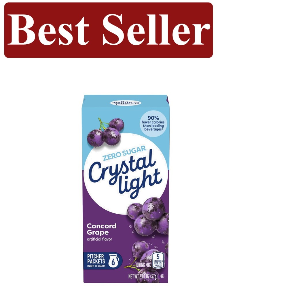 Concord Grape Drink Mix - 6 Zero Sugar Pitcher Packets for Refreshing Hydration