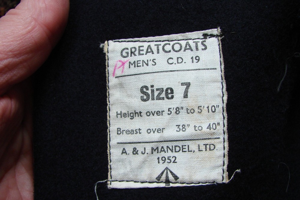 Mint Civil Defence Greatcoat, dated 1952