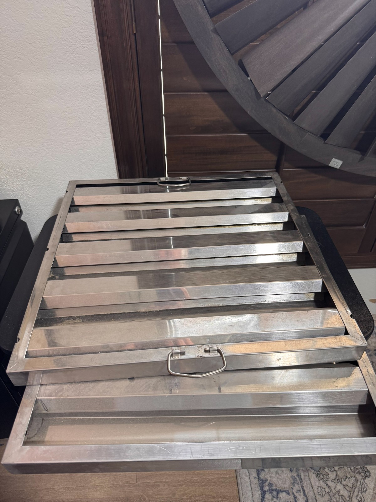 Set of 2 Commercial Hood Baffle Filters Stainless Steel 19.5x19.5x1.5 Unbranded