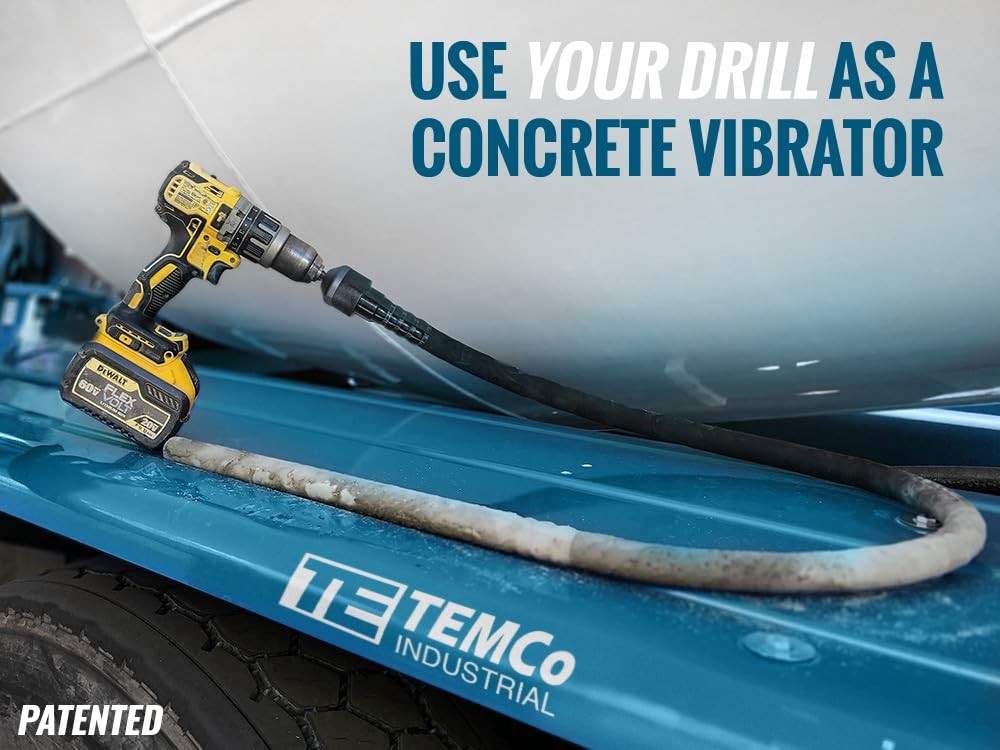 TEMCo Cordless Concrete Vibrating Tool, Drill-powered Vibrator