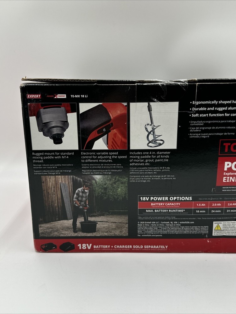 Einhell 18v Cordless Mortar/grout Mixer