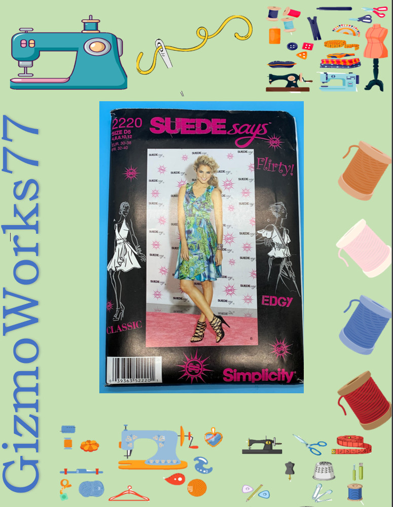 Simplicity Uncut Sewing Pattern - 2220 suede says dress