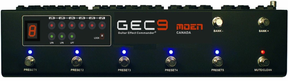 MOEN GEC9 V2 Guitar Pedal FX Switcher 9 Loop Foot Controller Routing System + DC