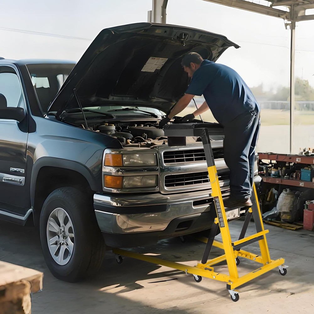 Adjustable Garage Creeper with Lockable Wheels, Tool Pouch & Ergonomic Design