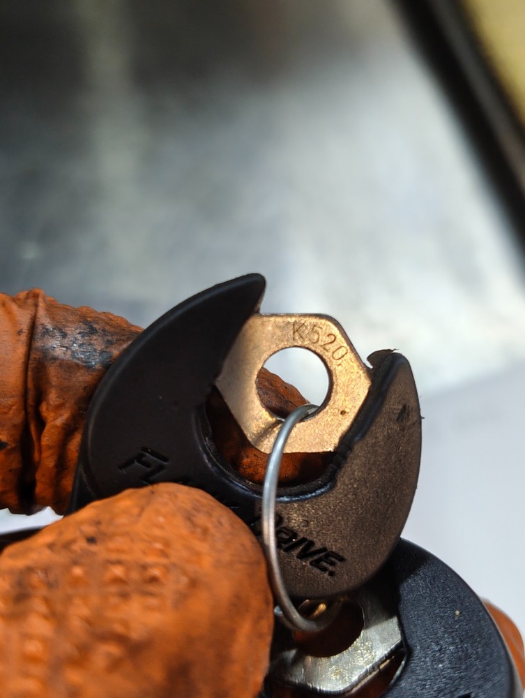 Snap On tool box keys K520, 520. Two keys, used.