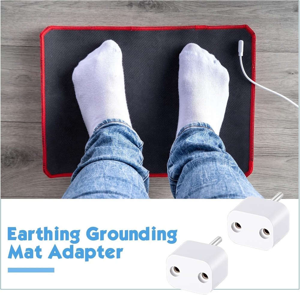 Universal Grounding Adapter - 2 Pcs Type B Plug Splitter, Minimalist White Style