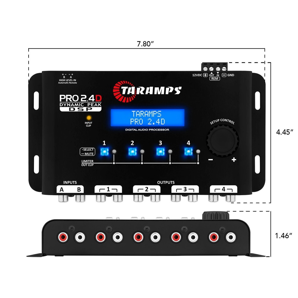 Taramps Pro 2.4D Dynamic Peak DSP Crossover Full Digital Signal Processor