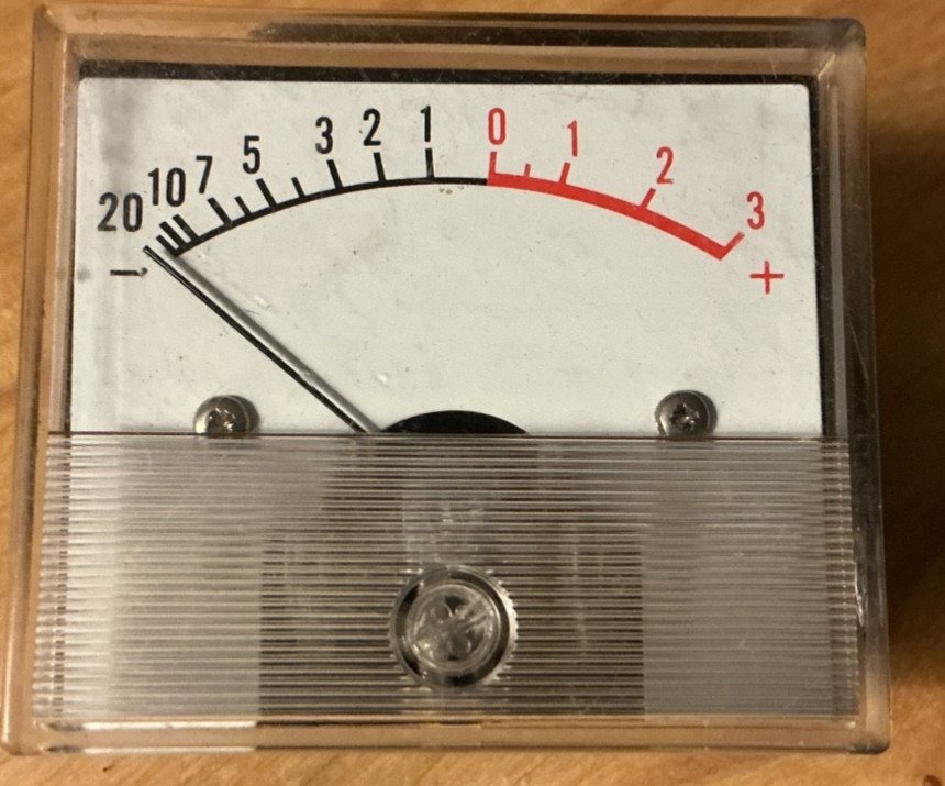 Stereo Amplifier VU Meter -20 DB to +3 DB