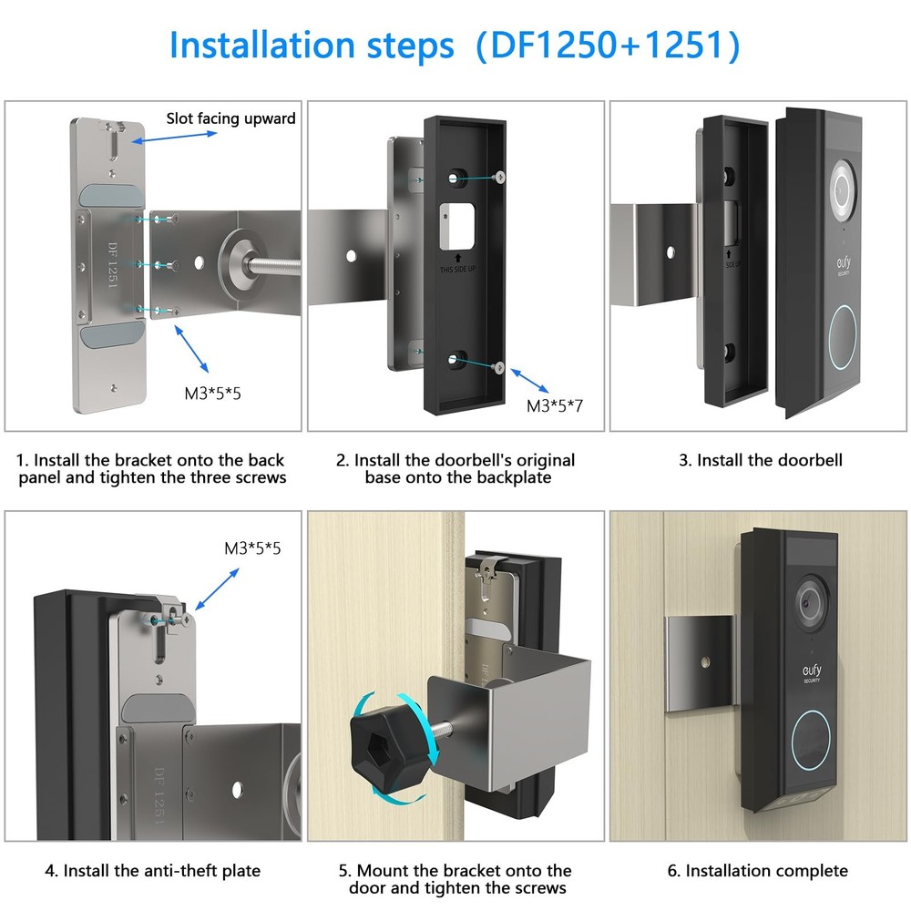Anti-Theft Mount for eufy Security For Eufy Doorbell E340, Design