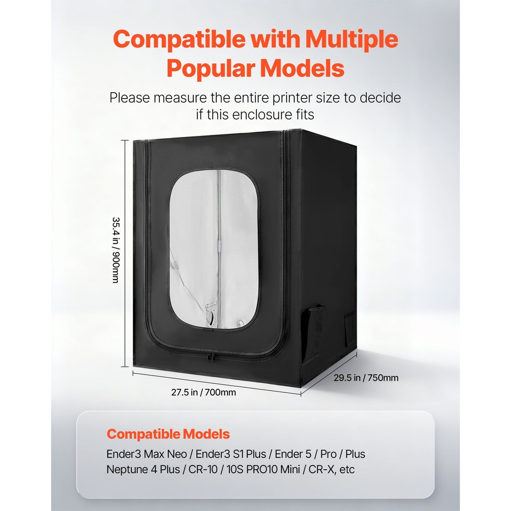 Uimoso 3D Printer Enclosure with LED for Creality/ELEGOO/Anycubic Models