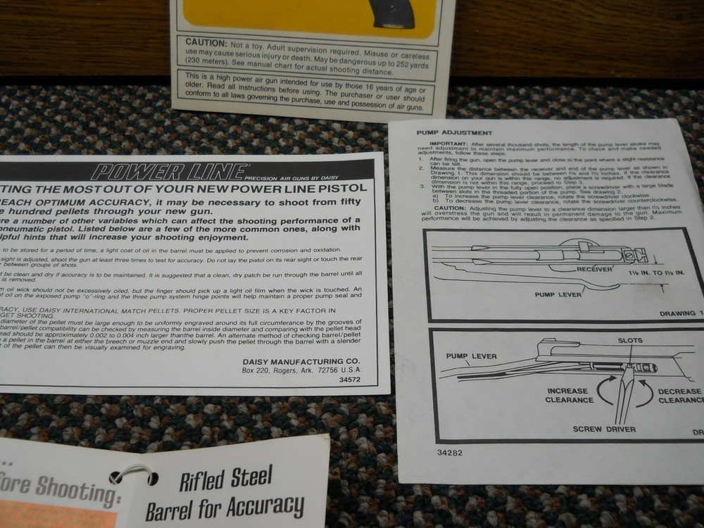 Daisy 722 Box Only and Paperwork