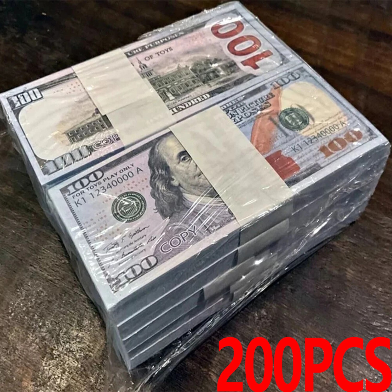 200 PCS Prop Fake Toys Money BANK GAMES CASH PAPER 100 DOLLAR BILLS $ US Toys
