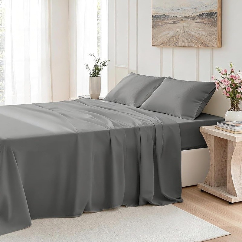 Soft Microfiber 4 Piece Bed Sheet Set Deep Pocket Durable Comfortable Quality US