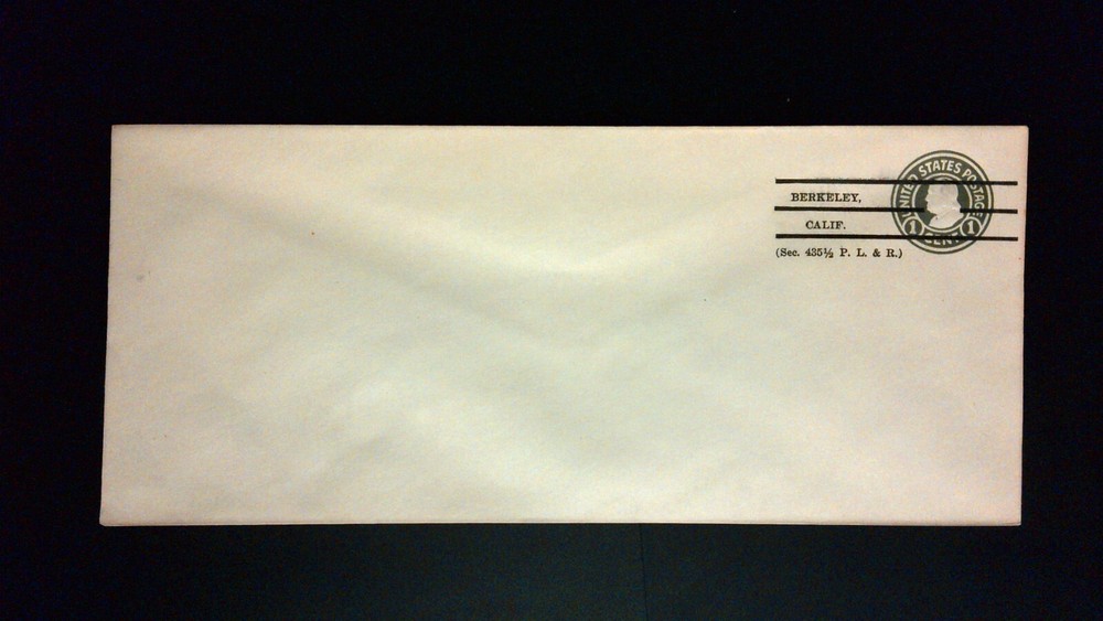 US Precancel Envelope: CA Berkeley - 1a1 A 21 26; Unused