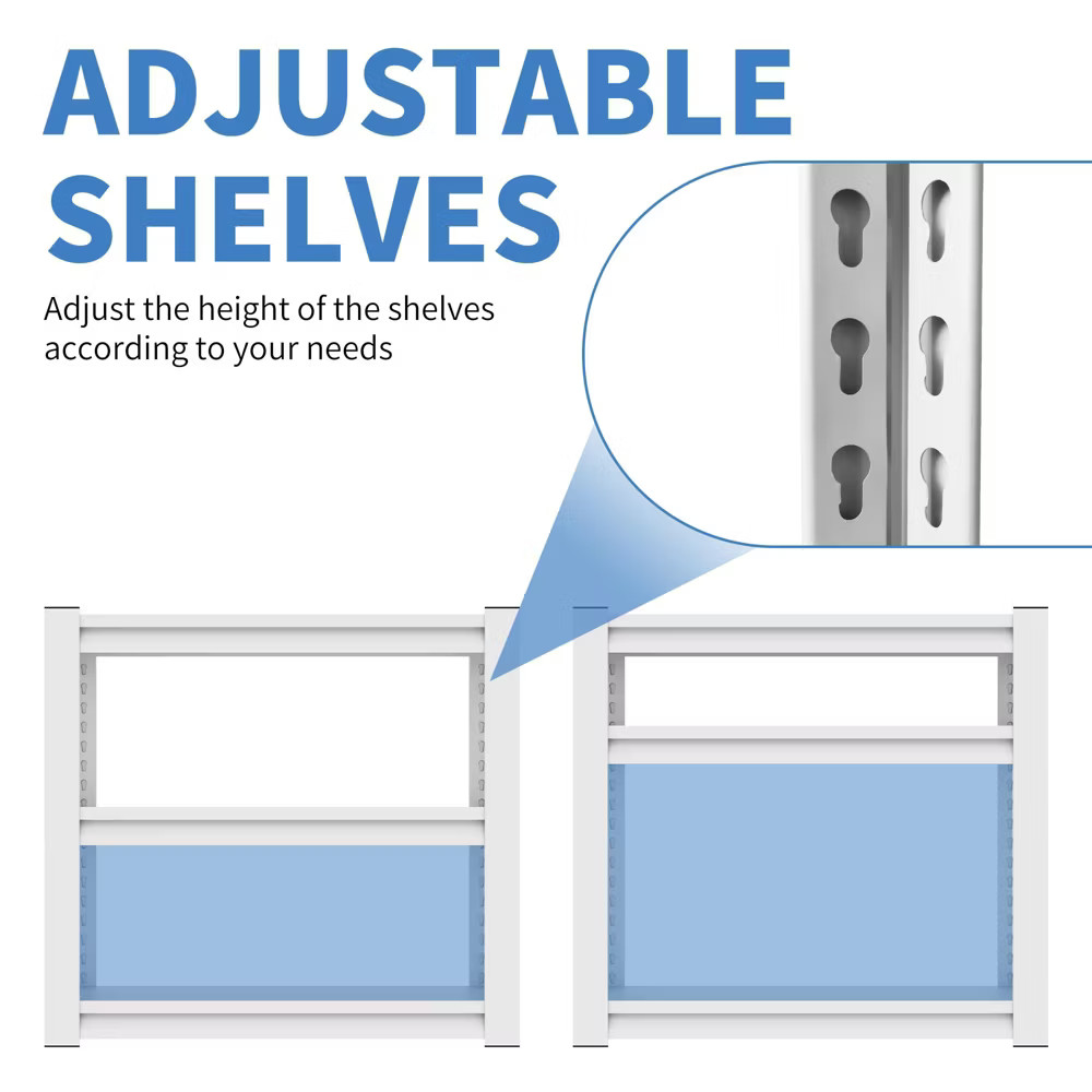 Munora - 3-Tier Heavy Duty Aquarium Stand - White Metal Frame for