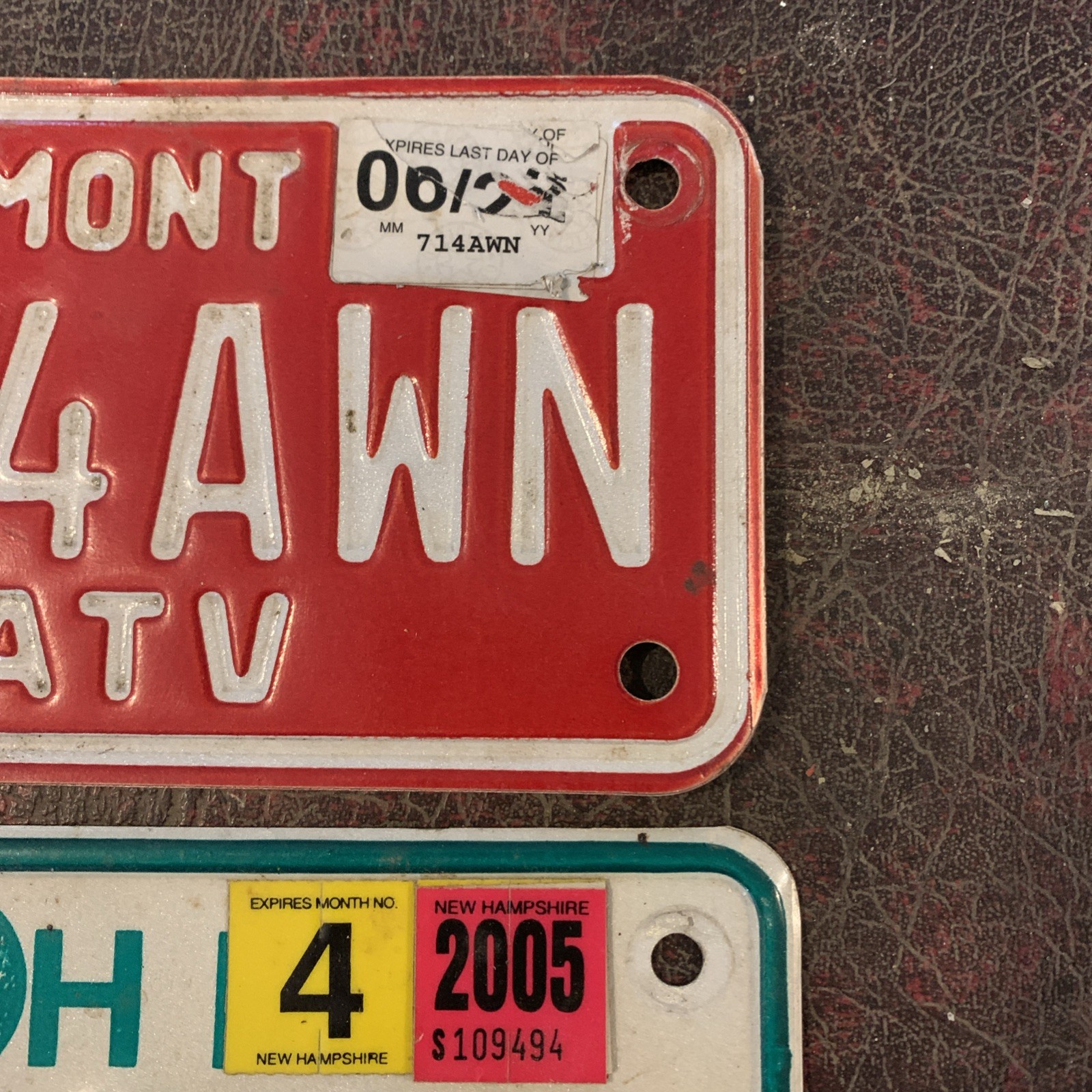New Hampshire Vermont License Plate Lot Old Man Of The Mountain Motorcycle ATV