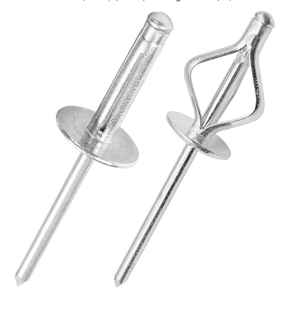 200 Pieces Aluminum Silver Exploding Tri Fold Rivets Fasteners 3/16" X 25/32”