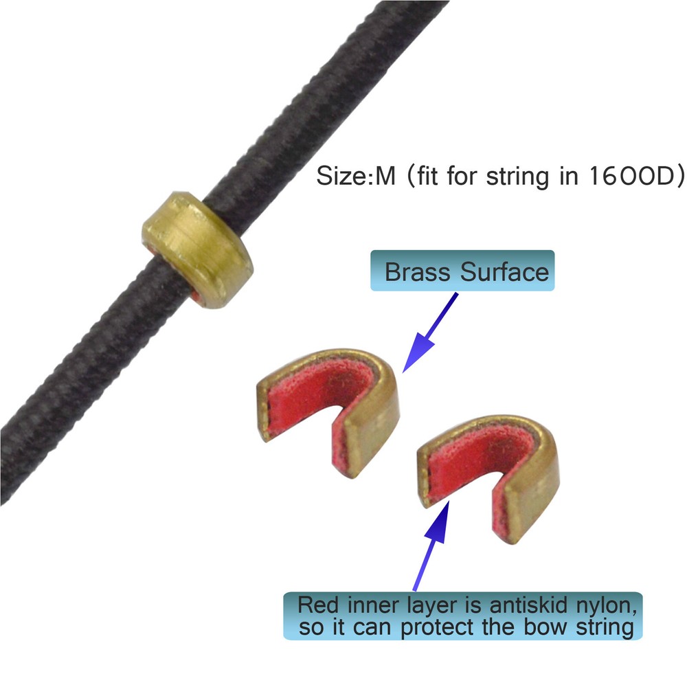 6/12 Archery Bow String Nocking Points Strings Nock Sets Brass Buckle Clip Knock