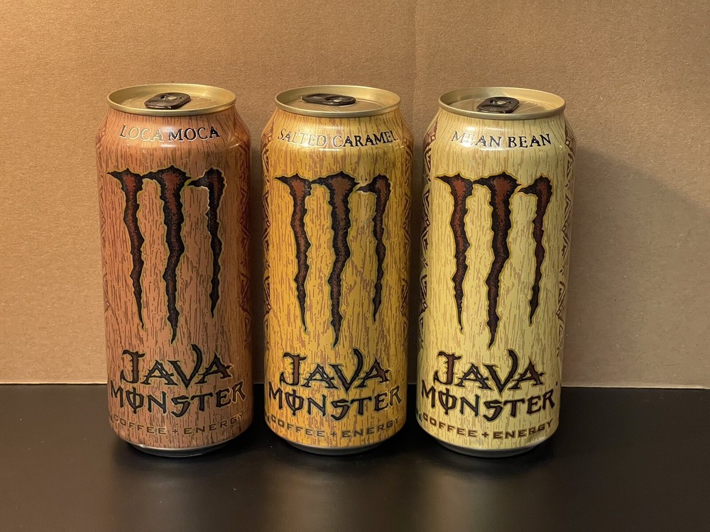 Three (3) Monster Energy Java Canada 🇨🇦 Full 15oz Cans Mean Bean Salted Locha