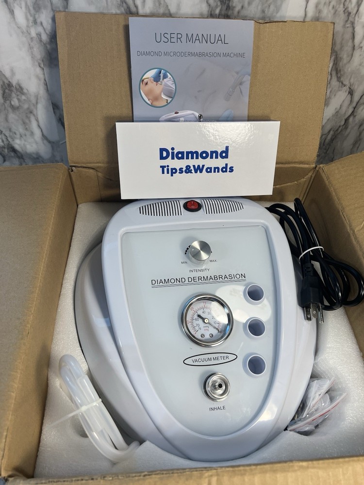 Skin System Diamond Microdermabrasion Machine Adjustable Intensity Tips & Wands