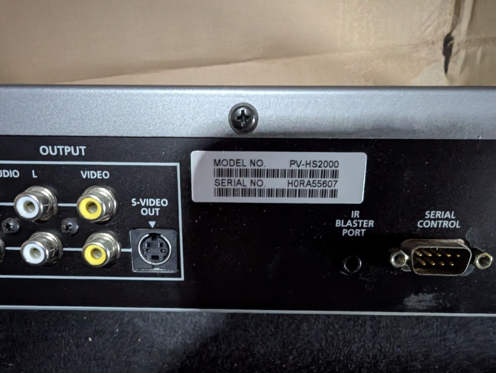 2000 PANASONIC PV-HS2000 SHOWSTOPPER RECORDER