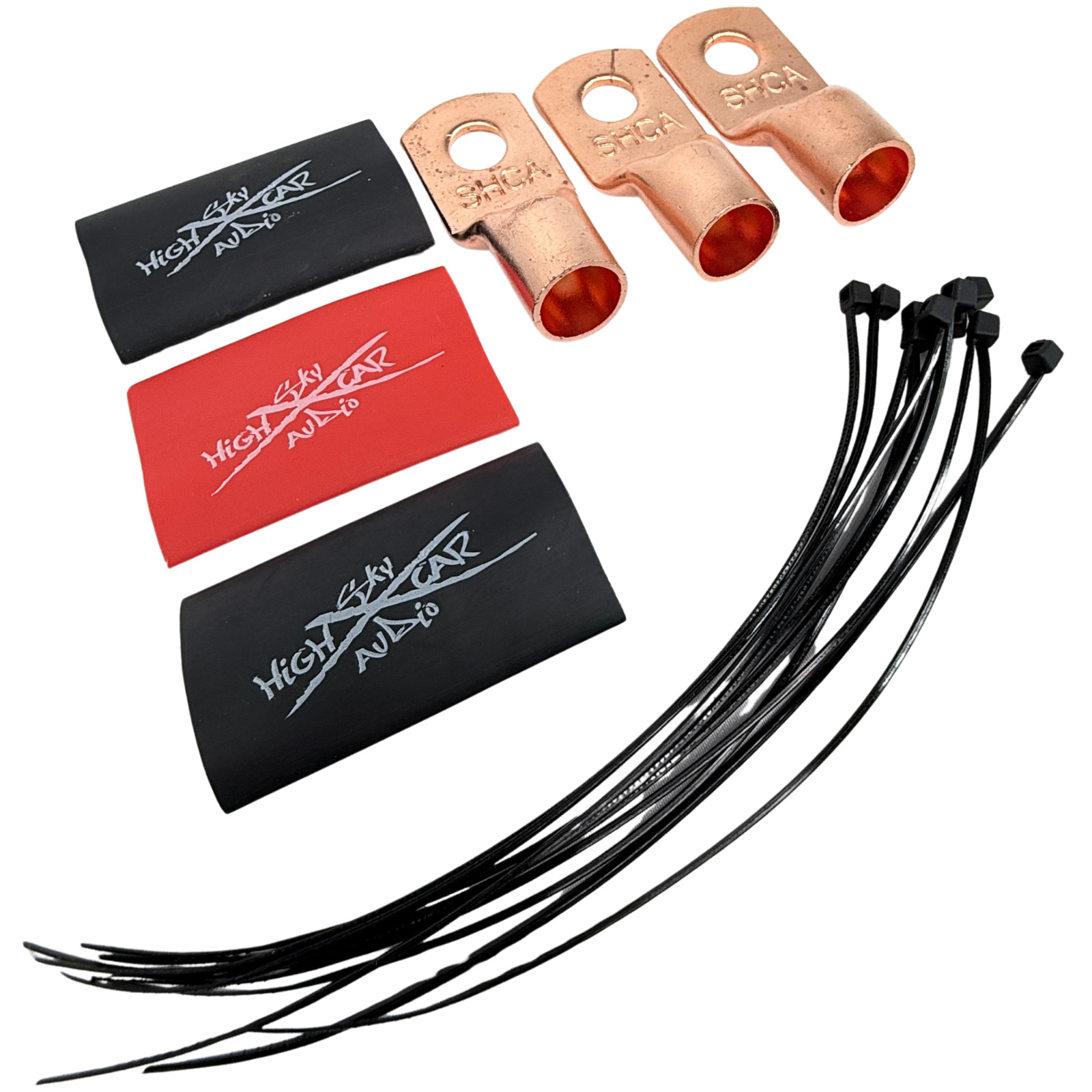 1/0 Gauge Big 3 Upgrade Kit CCA Sky High Car Audio Alternator Red Blue Green