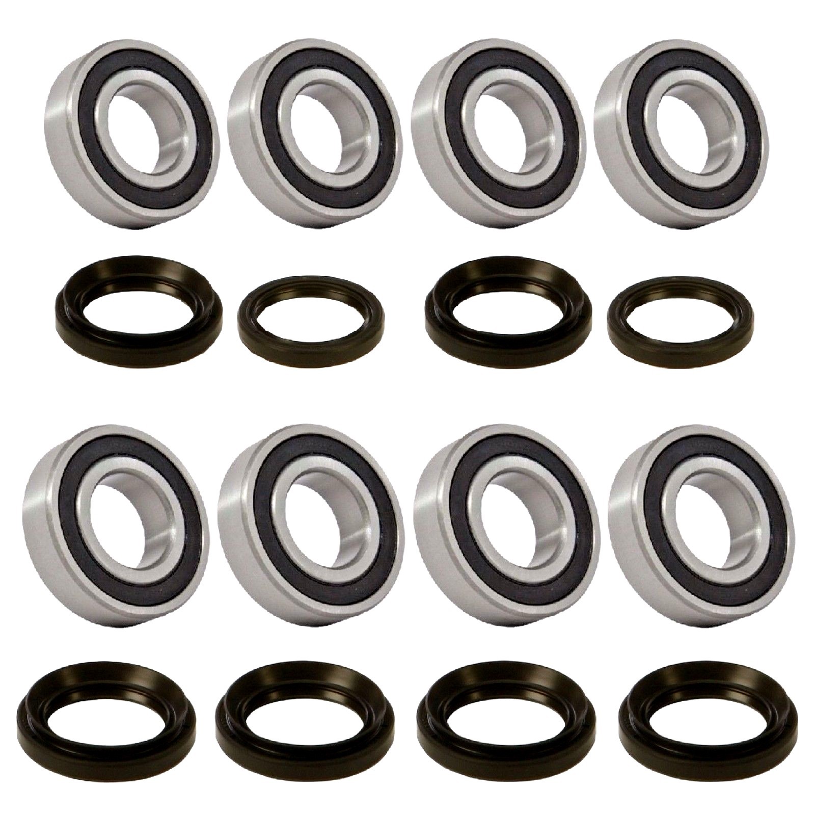 Both Front and Rear Wheel Bearing Seals Kits for 05-13 Yamaha Rhino 450 660 700