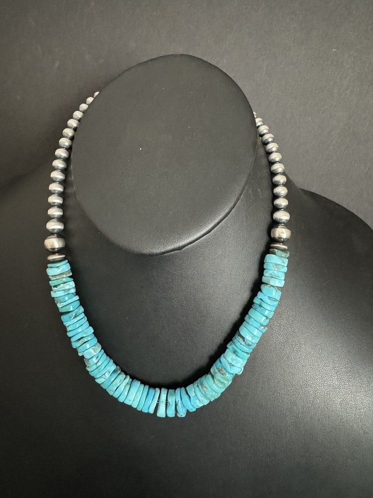 Sterling silver turquoise necklace 18 inch
