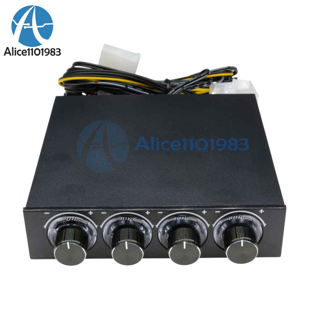 3.5" PC HDD CPU 4 Channel Fan Speed Controller Control Led Cooling Front Panel
