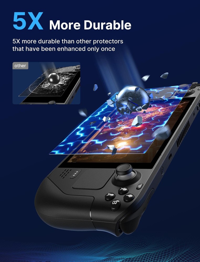 JSAUX 2-Pack Screen Protector for Steam Deck, Ultra HD Glass Clarity