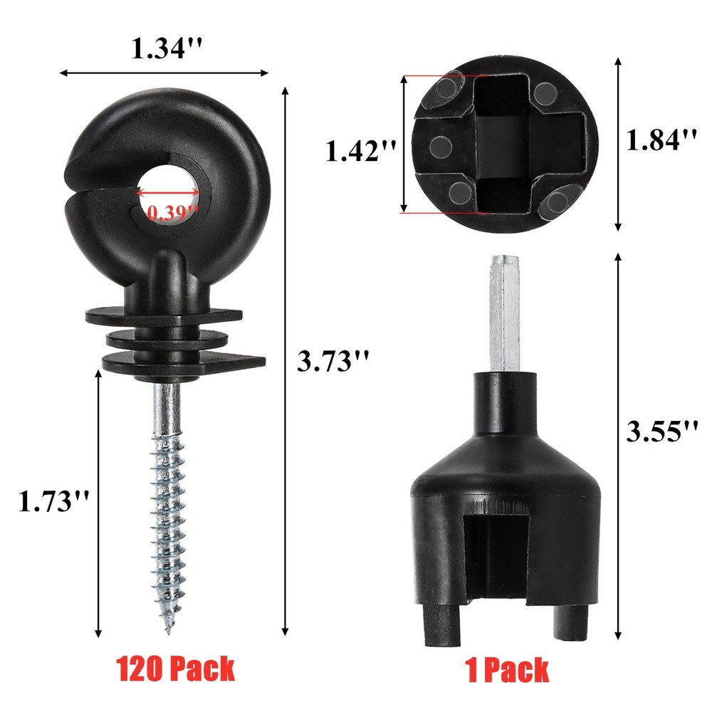 Cididu 120 Pack Electric Fence Insulator, Ring Post Insulator,...