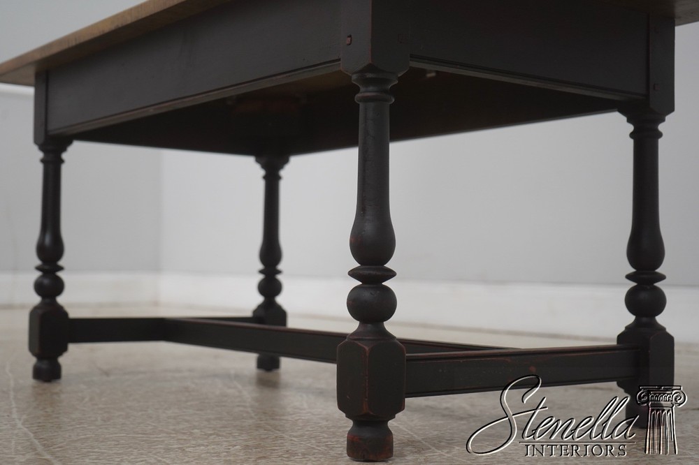 L72585: Tiger Maple Top Black Base Coffee Table