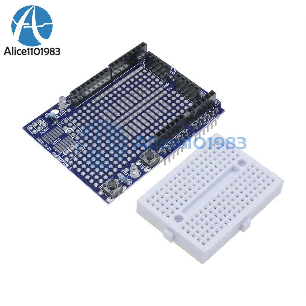 Atmega328P R3 Arduino Prototype Shield ProtoShield + Mini Breadboard