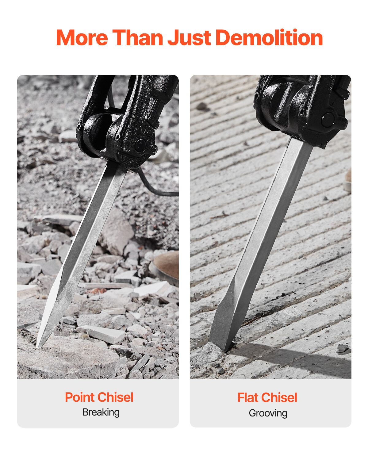 Demolition Jack Hammer Concrete Breaker 2100W Electric Hammer 2 Chisel Bit