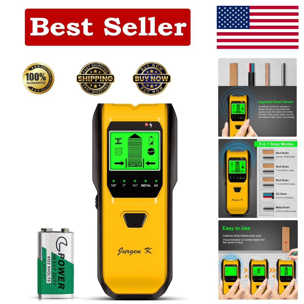 Battery-Powered Multifunction Stud Finder – Accurate Detection for Home Projects